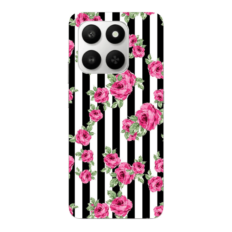 Honor Magic 400 Smart Roses and black line Transparent Silicone TPU Θήκη